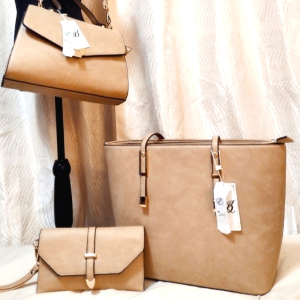 ❤️Vegan Leather 3in1 Women Top Handel Satchel Tote ULTIMATE LAPTOP SET
